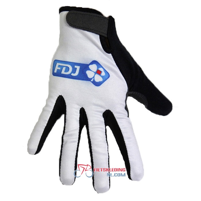 2020 FDJ Lange Handschoenen Wit Zwart